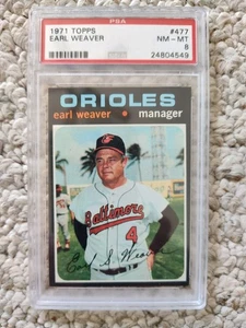 1971 Topps #477 Earl Weaver MANAGER ORIOLES PSA 8 NM-MT - Picture 1 of 3