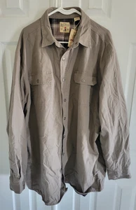 RedHead Men's Size 2XLT Flannel-Lined Stonewash Brown Long-Sleeve Shirt - Picture 1 of 5
