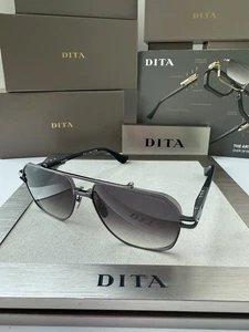 DITA KUDRU DTS436-A-02 Sonnenbrille schwarz Eisen palladiumgraue Gläser mit Farbverlauf NEU - Bild 1 von 12
