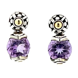 JOHN HARDY - Batu Sari 18K Gold with Purple Amethyst Earrings - Picture 1 of 4
