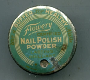 Smalto per unghie vintage floreale in polvere, prodotti per manicure fioriti Corp. anni '30? - Foto 1 di 13