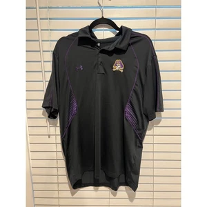 Under Armour ECU Pirates Polo Shirt Men's Loose HeatGear Black Purple - Picture 1 of 3