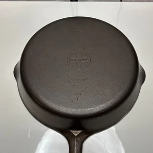 Griswold Cast Iron Skillet #8 Small Block Logo ERIE PA 704 H Restored PITTING - Picture 1 of 9
