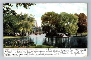 Boston MA-Massachussetts, Szene in öffentlichen Gärten, um 1907 alte Postkarte - Bild 1 von 2