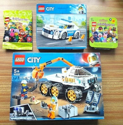 Lego City 60225 Rover Test Drive, 60239 Police Patrol Car & 2 x Minifigure Packs - Image 1 of 4