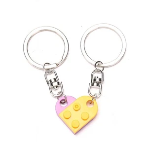 Ring Pendants Key Chain Love Heart Brick Keychain Fashion Jewelry Heart Keyring - Picture 1 of 12