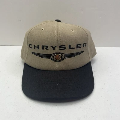 Gorra Chrysler vintage años 90 beige negra ajustable con correa hecha en EE. UU. Foto 1 de 4