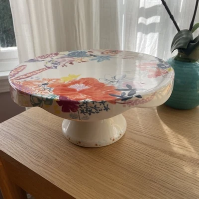 Подставка для торта anthropologie Alicia Galer Galia пьедестал цветочный белый - Изображение 1 из 4