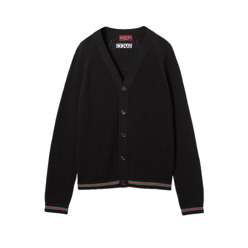 GUCCI Black Cotton Cardigan New & Authentic - Image 1 of 1