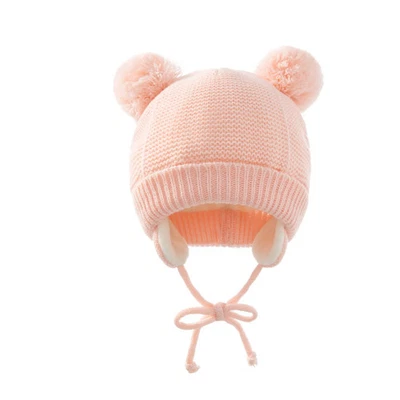 Conjunto de sombrero y guantes de invierno para niños grueso tejido cálido gorra para bebé niños niñas gorro Foto 1 de 4