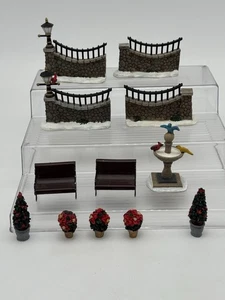 7 Lemax Village Style HOLIDAY FENCES & BIRD TATH Weihnachten Figurenbänke - Bild 1 von 9