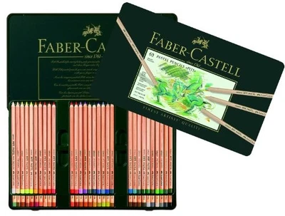 Faber-Castell Pitt 粉彩彩色铅笔 60 色套装 112160 [日本一代 — 第 1/4 张图片