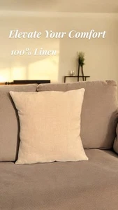 Linen Pillow Cover Set Of 2 16X16 - Picture 1 of 3