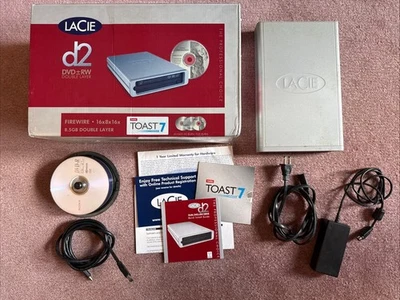 LACIE D2 8,5 GB DVD+RW Doble Capa Fire Wire 16x8x16x - Funciona Foto 1 de 4