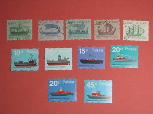 11 Stamps Navy Marine Ship History Poland Polska no year & 1988 - Picture 1 of 2