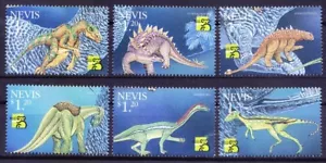 Nevis 1999 MNH 6v, dinosauro animali preistorici, Australia 99 mostra mondiale francobolli - Foto 1 di 1