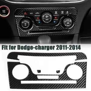Real Carbon Fiber For Dodge Charger 2011~14 CD AC Console Interior Sticker Trim - Picture 1 of 12