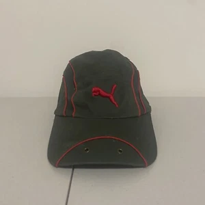 Puma Military Cap Khaki Adjustable Unisex Adult Red Embroidered Logo VGC - Picture 1 of 5