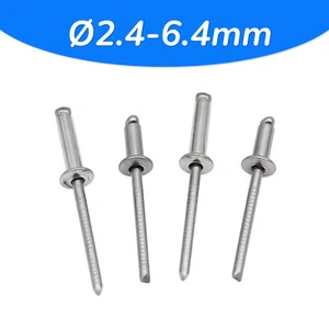 Pop Rivets 2.4mm 3.2mm 4mm 5mm 6.4mm A2 Stainless Steel Domd Head Blind Rivets - Picture 1 of 44