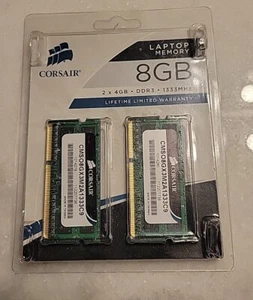 New Corsair Laptop Memory 8 GB (2x4GB DDR3 1333Mhz) CMS08GX3M2A1333C9 - Picture 1 of 2