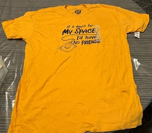 If It Wasn’t MySpace Have No Friends Vintage Parady Shirt Y2K Yellow XXL - Picture 1 of 5