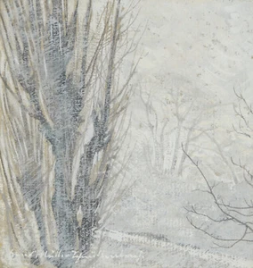 Hans Müller-Schnuttenbach 1889-1973 Rosenheim / Mischtechnik "Winternebel" Wald - Imagen 1 de 21