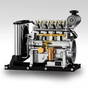 TECHING Mini Diesel Four-cylinder Mechanical Metal Assembled Engine KIT Model - Picture 1 of 12
