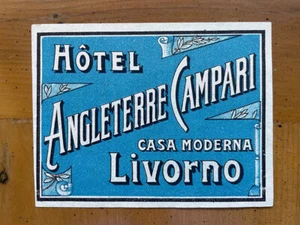 Hotel Gepäck Etikett | Hotel Angleterre Campari Livorno Italien | EDEL klein - Bild 1 von 1