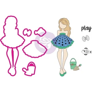 Prima Julie Nutting SHELLY MERMAID Doll Stamps + Metal Dies Set 10pc 912611 - Picture 1 of 2