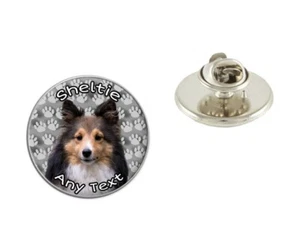 Personalised Sheltie Pin Badge 25mm Lapel Metal Custom Birthday Gift R200 - Picture 1 of 1