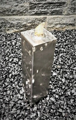 Säulenbrunnen 40 / 10 cm eckig Edelstahl matt gebürstet incl. LED Gartenbrunnen - Bild 1 von 2