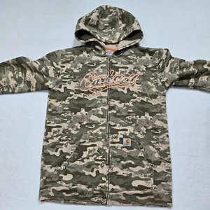 Carhartt Full Zip Hoodie Boys XL Multicolor Camouflage Outdoor Kangaroo Pockets - Picture 1 of 11