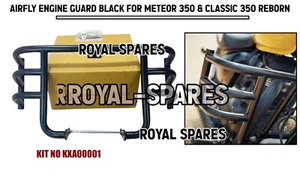"AIR FLY ENGINE GUARD" - BLACK Fit For Royal Enfield Meteor 350 & CLASSIC 350 - Picture 1 of 15