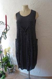 MAGNA Ballon Kleid 52 54 NEU schwarz weiß Punkte Dots Tasche Stretch LAGENLOOK - Bild 1 von 6