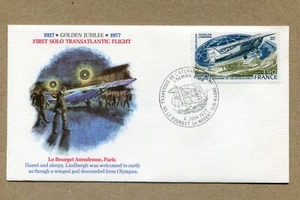 FRANCE-USA. First Solo Transatlantic Flight 1927-1977 Golden Jubilee FDC - Picture 1 of 2