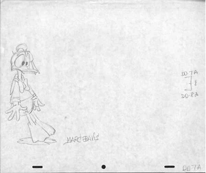 Donald Duck Chevy Lumina Original Production Drawing Walt Disney Signed Davis - Picture 1 of 1