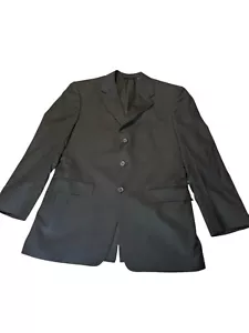Burberry London 100% Wool Suit Blazer Men 40R Black Inner Pockets #UV2-3 - Picture 1 of 9