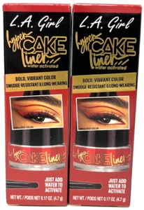 (2) L.A. Girl LA Girl Hyper Cake Liner Water Activated 0.17 oz GPP26 Flamin' Red - Picture 1 of 3