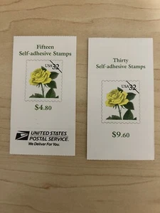 BK241, BK242 Complete booklets 32 cent "Yellow Roses" MNH - Picture 1 of 2
