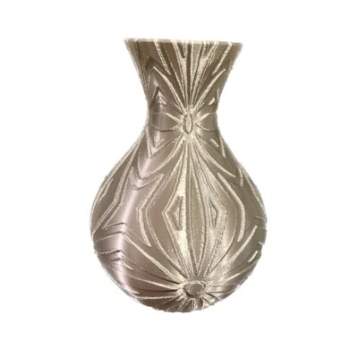 Decorative Flower  Patterned Vase ( Silver ) - Image 1 of 4