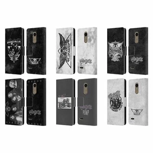 OFFICIAL AEROSMITH BLACK AND WHITE LEATHER BOOK WALLET CASE FOR LG PHONES 1 - Picture 1 of 7