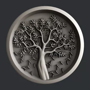 3d STL models for CNC, Artcam, Aspire, relief tree olive - Picture 1 of 4