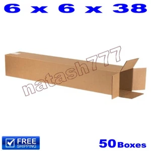 50 - 6x6x38 Cardboard Boxes 32ECT Mailing Packing Shipping Corrugated Carton - Picture 1 of 1