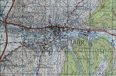 7712 LAHR, Topographische Karte, 1:50.000, 1962, Ungefaltet !! • 15€