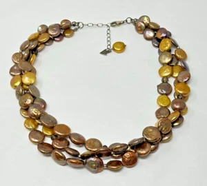SILPADA 925 Copper Bronze Coin Pearl and Smoky Quartz Necklace Retired N1717 - Picture 1 of 6