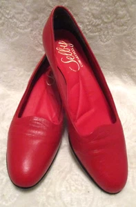 De colección ~ Marca Selby ~ Zapatos rojos para dama ~ Sin cordones ~ Talla 8.5N ~ Años 80 ~ Caja de zapatos no Selby - Imagen 1 de 15