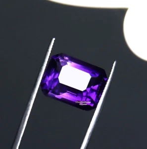Piedra preciosa suelta corte esmeralda certificada amatista púrpura de 5-6 quilates mejor oferta - Imagen 1 de 11