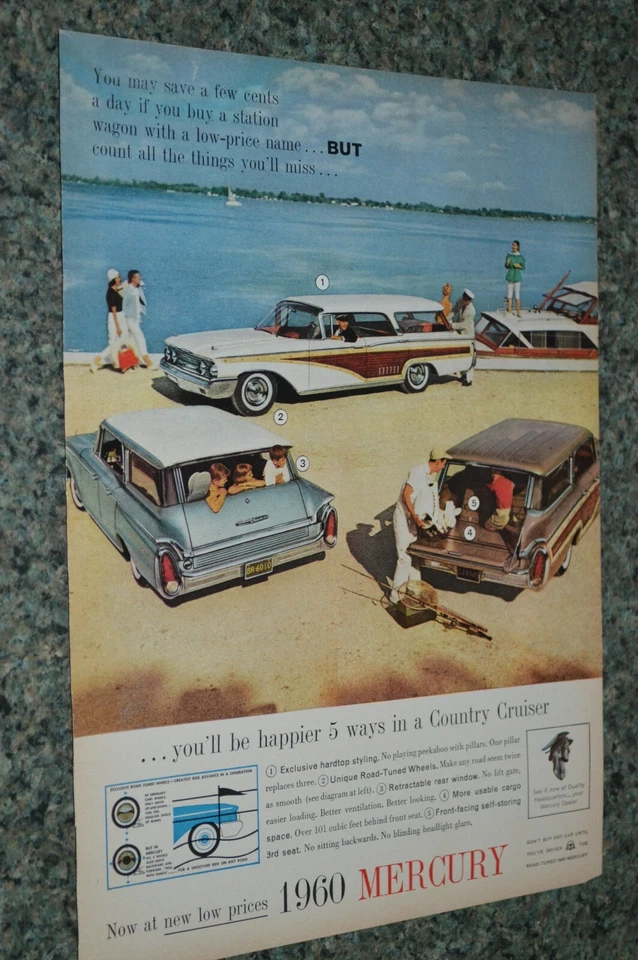 Mercury Country Cruiser 1960 anuncio original impreso 60 vagón Foto 1 de 1