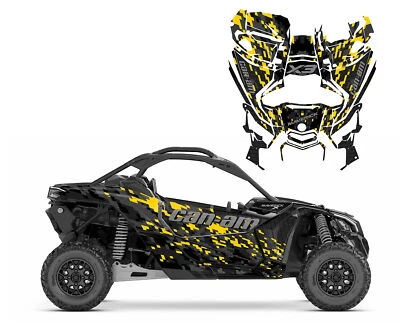 Can am Maverick X3 custom graphics decal kit 24 mil vinyl #1901 CAMO GRAPHITE - Image 1 of 4