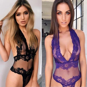 Lace Body Sexy Lingerie Bodysuit Underwear Stylish See through Teddy Night Dress - Picture 1 of 24